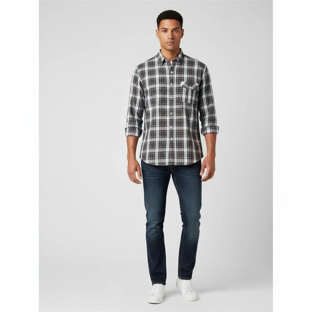 Vintage Gucci Men's Cotton Plaid Shirt - Size 16.5